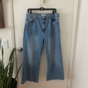 High Rise Wide Leg Blue Jeans